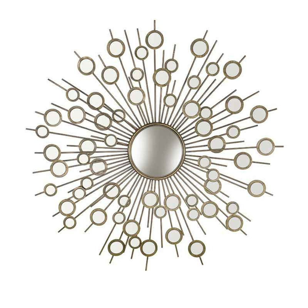 Miroir multifacette métal doré 114cm