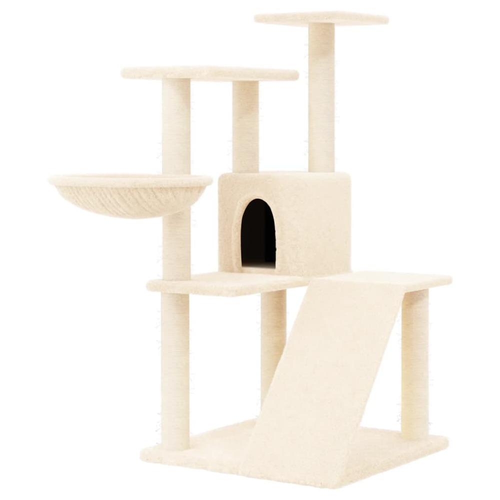 Arbre à chat avec griffoirs en sisal crème 94 cm