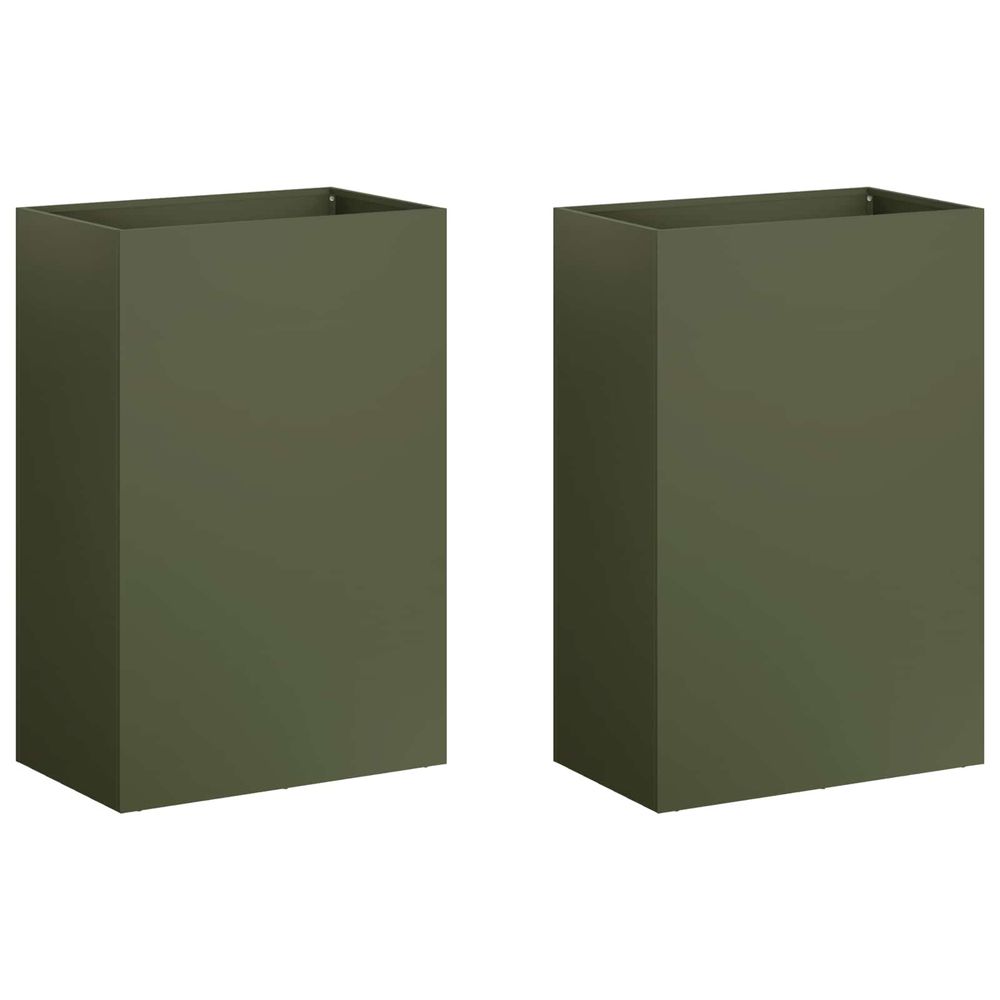 Cache-pot de jardin 2 pc vert olive 50 x 40 x 75 cm