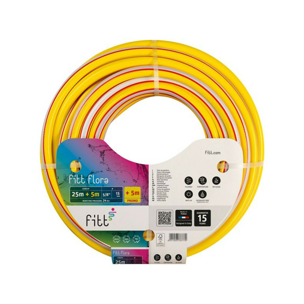 Tuyau flora jaune d.15mm 25m+5m g fitt - 770422063059000