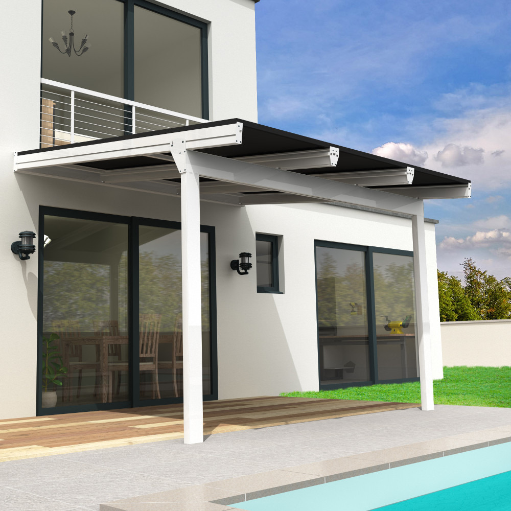 Pergola solaire photovoltaïque cornaline 5,74x3,95m 10 panneaux (gris anthracite ral 7016)