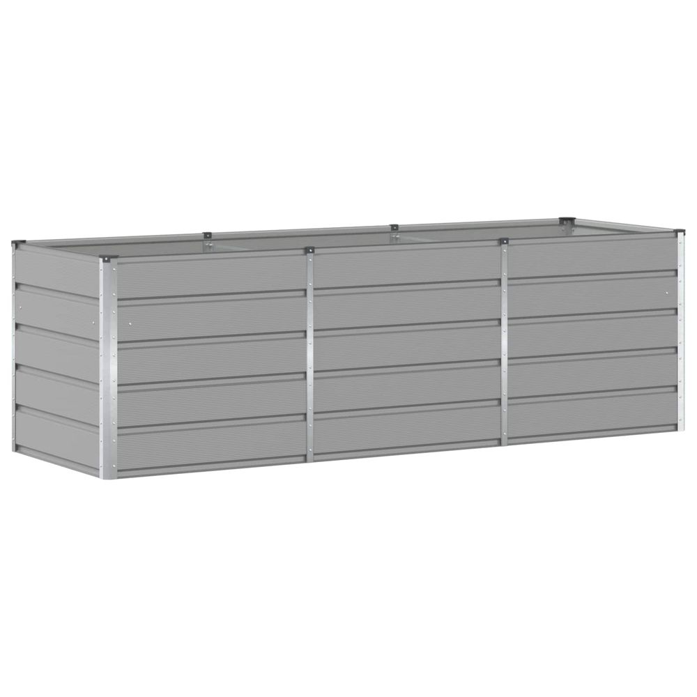 Jardinière d'extérieur gris clair 240 x 80 x 75 cm acier