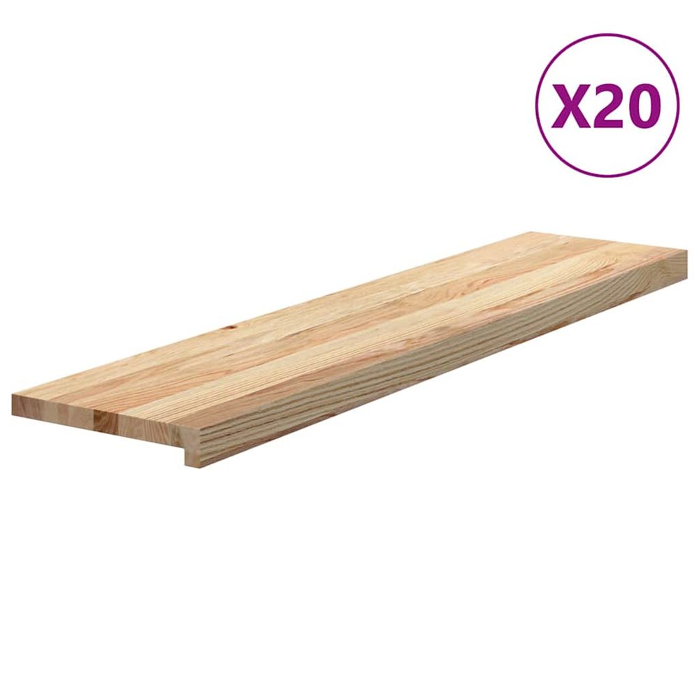 Marches d'escalier 20 pcs non traité bois de chêne massif