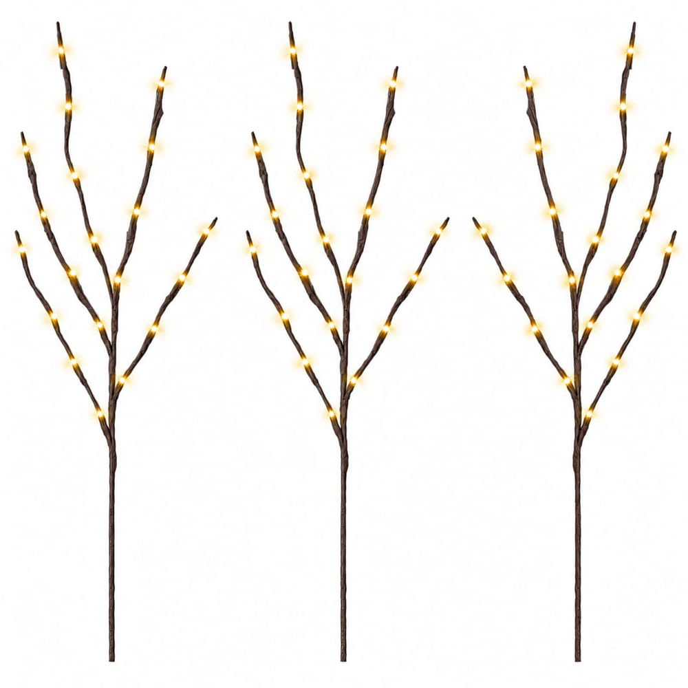 Branche de cuivre led de décoration de noël 3 pc marron 62 cm
