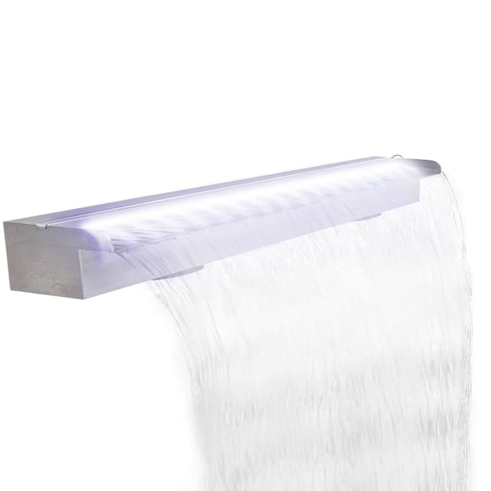 Lame de cascade de piscine avec led acier inoxydable 110 cm
