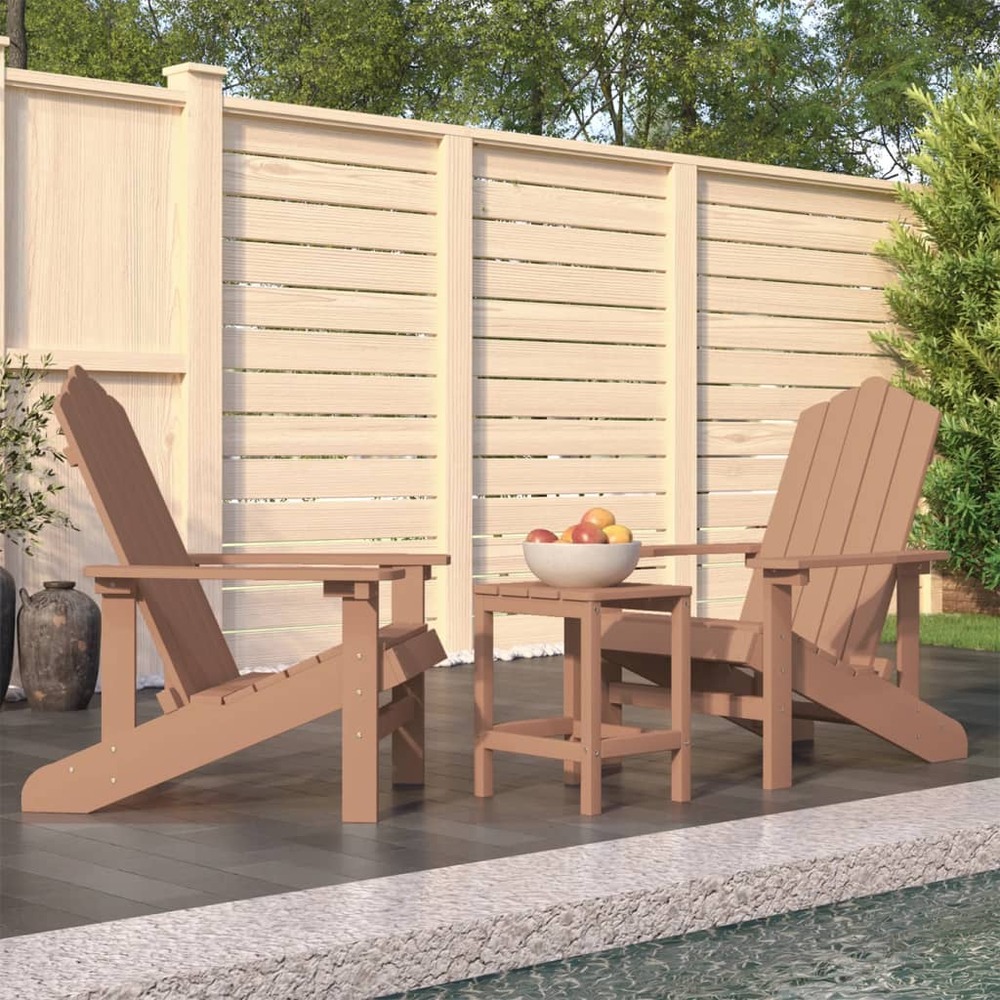 Chaises de jardin adirondack avec table pehd marron