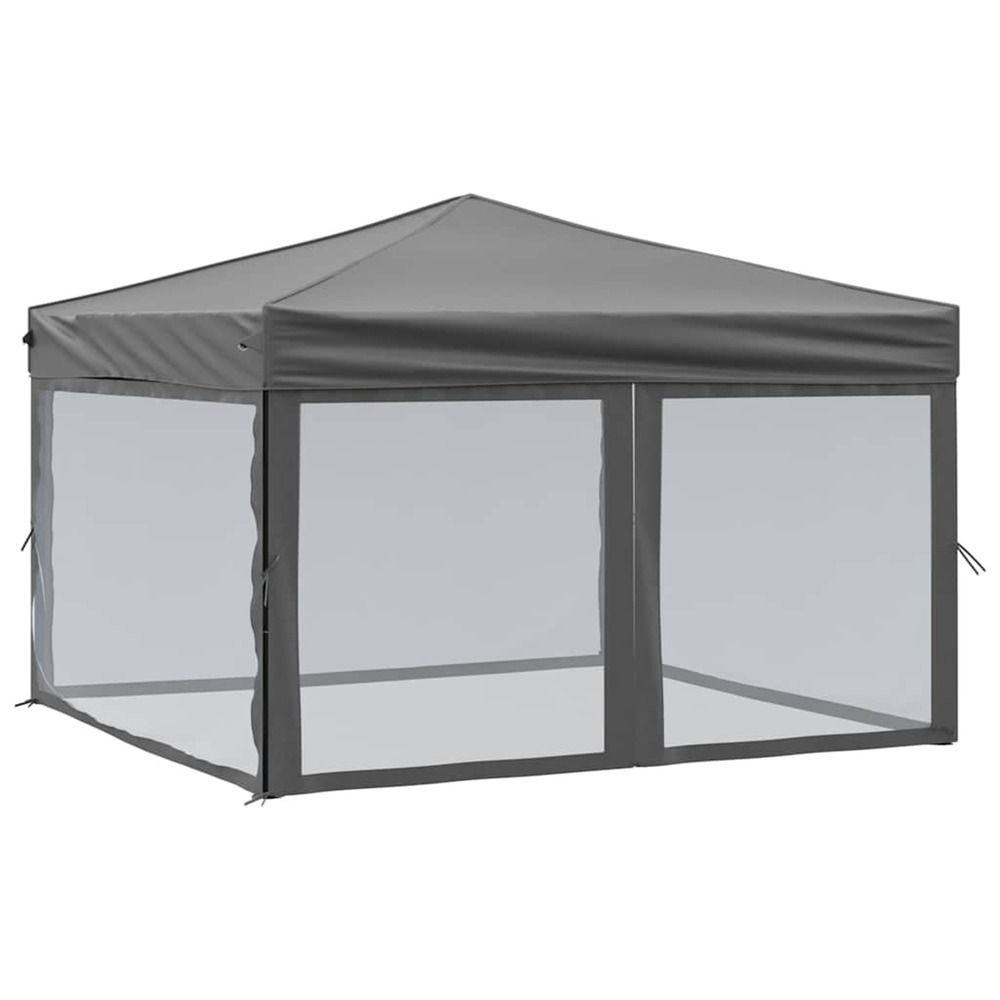 Tente de réception pliable avec parois anthracite 3x3 m