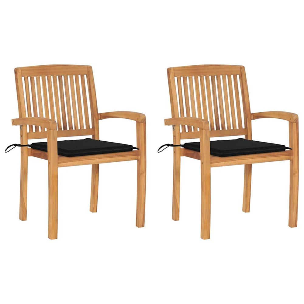 Chaises de jardin 2 pcs avec coussins