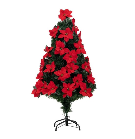 Sapin de noel artificiel lumineux poinsettia 50 led