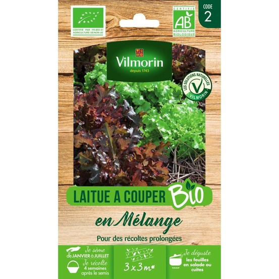 Sachet graines laitues à couper en mélange bio - lactuca sativa