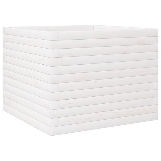Jardinière blanc 60x60x46 cm bois de pin massif