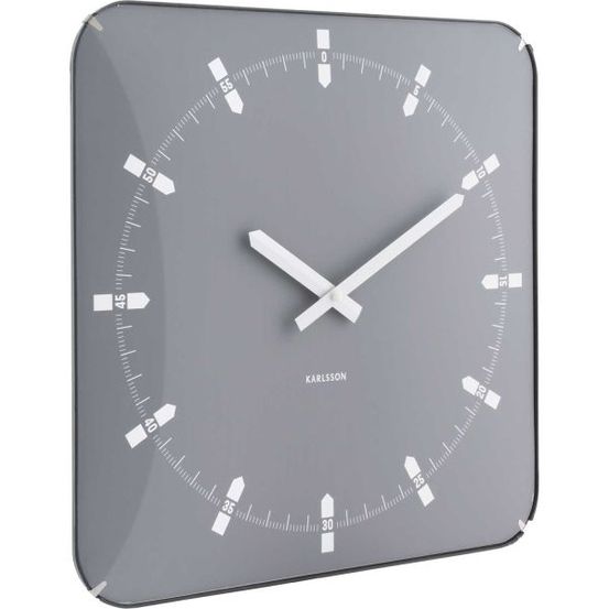 Horloge murale en métal sucinto dome square gris