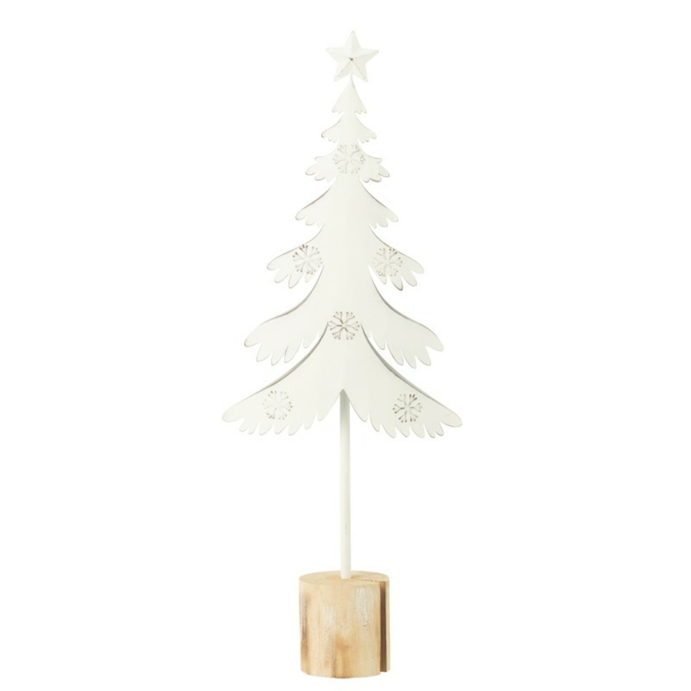 Sapin de noël en métal blanc 19x7.5x52 cm h52