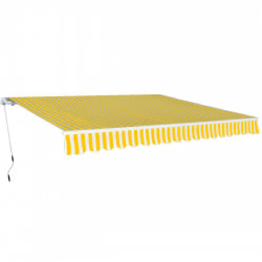 Auvent pliable manuel 600 cm jaune/blanc