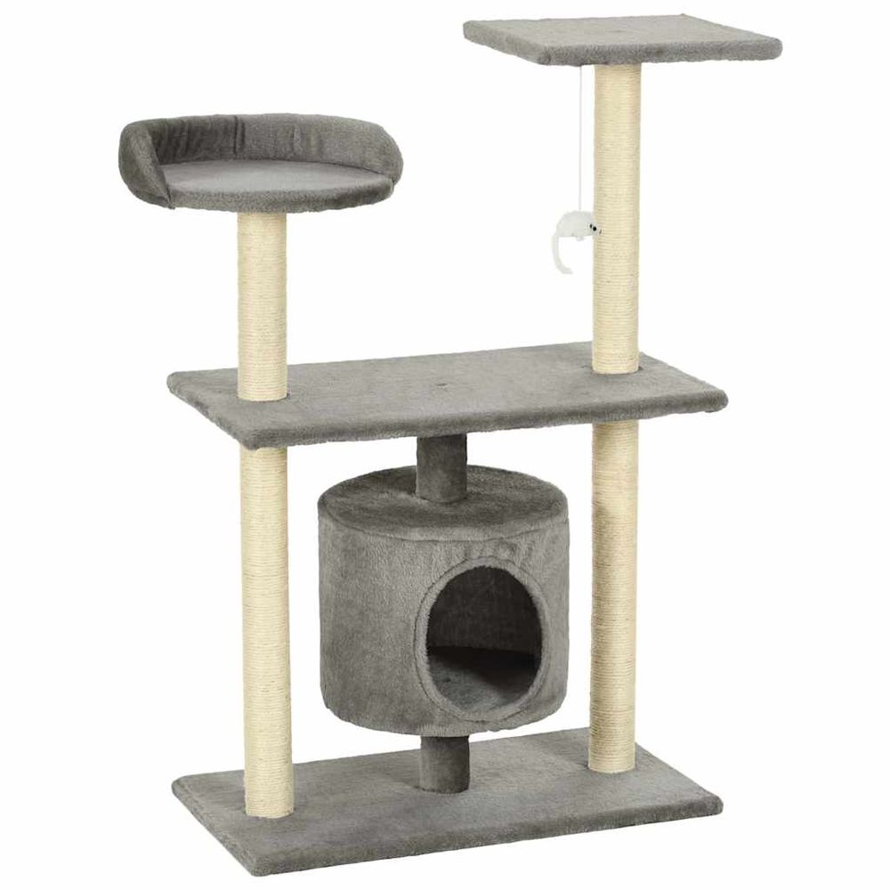 Arbre à chat avec griffoirs en sisal 95 cm gris
