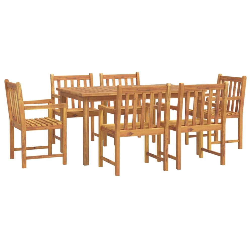 Ensemble à manger de jardin 7 pcs bois d'acacia solide