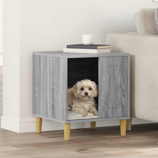 Niche chien salon bois ingénierie tendance moderne gris sonoma