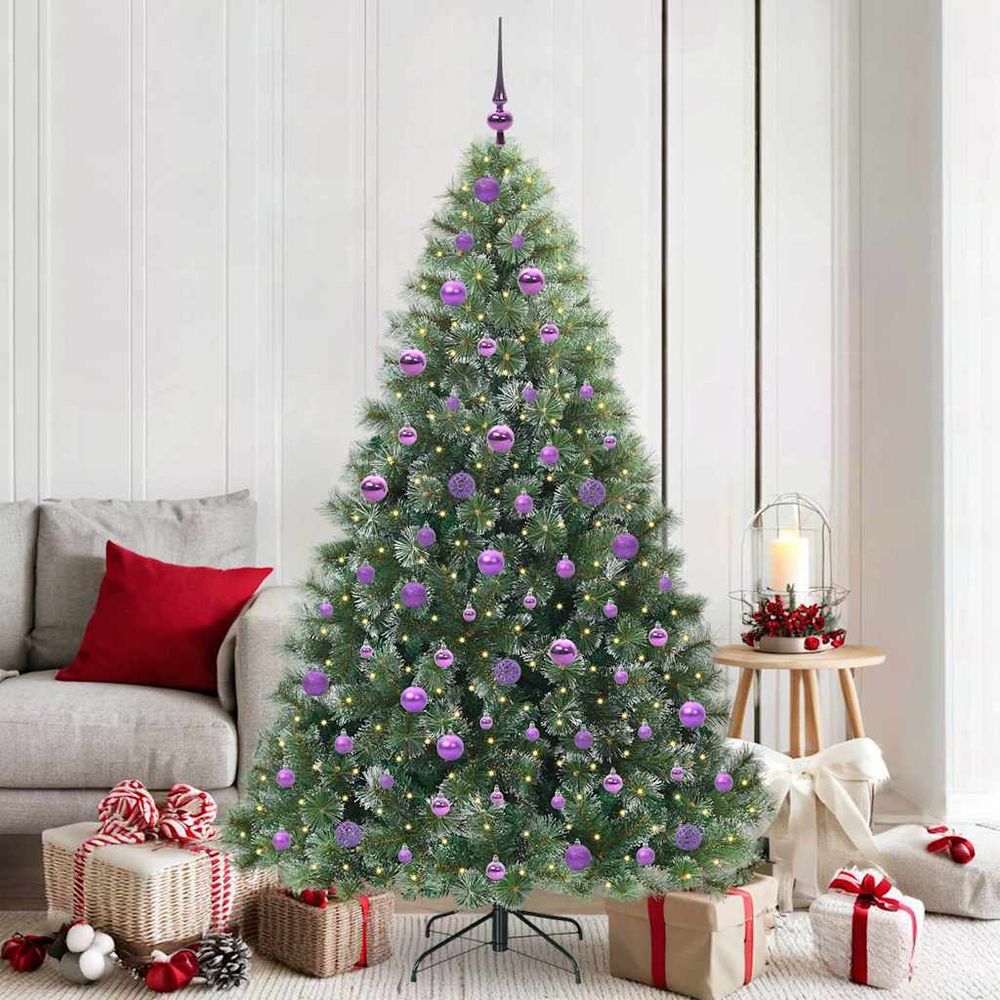 Sapin de noël complet lumineux 120 boules or pe/pvc 180 cm