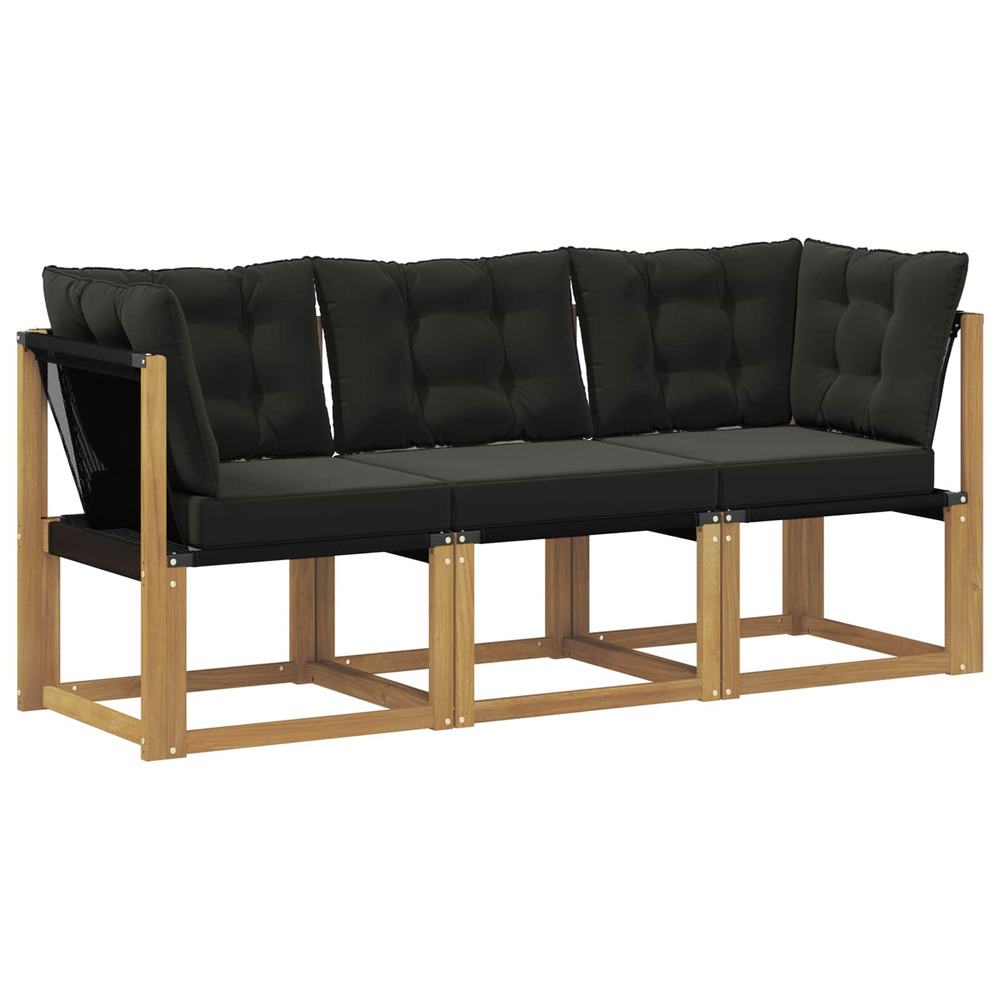 Canapé d’extérieur milieu et coin avec coussin 3 pièce blanc