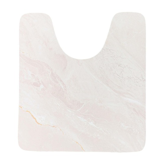 Tapis contour wc absorbant souple 45x50cm - facon marbre beige