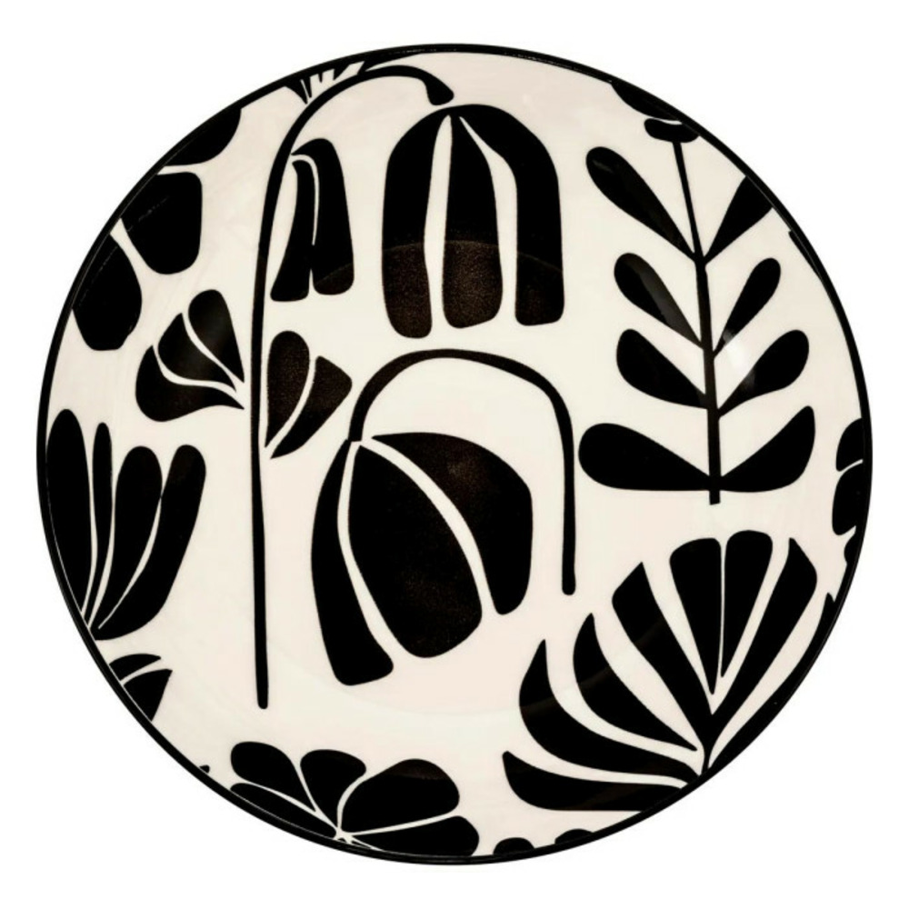 Lot de 6 assiettes creuses twisted lime 20cm noir & blanc