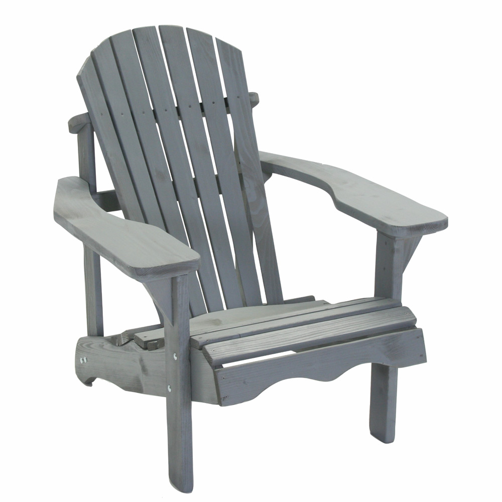 Chaise de jardin adirondack sens-line - bois - gris
