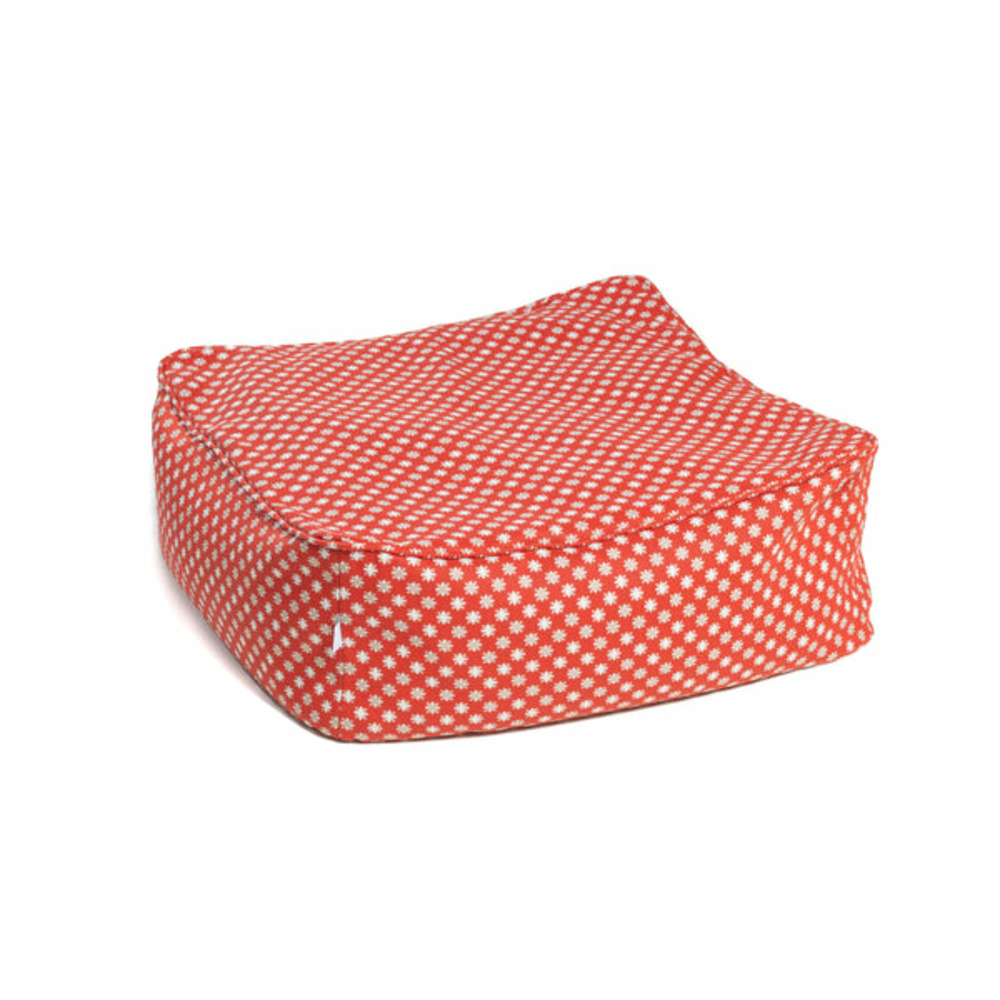 Petit bohème elitis | assise à billes cozip rouge étoilé| 80 x 80 x h30 cm