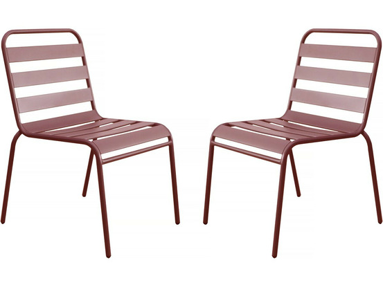 Lot de 2 chaises de jardin en métal empilables