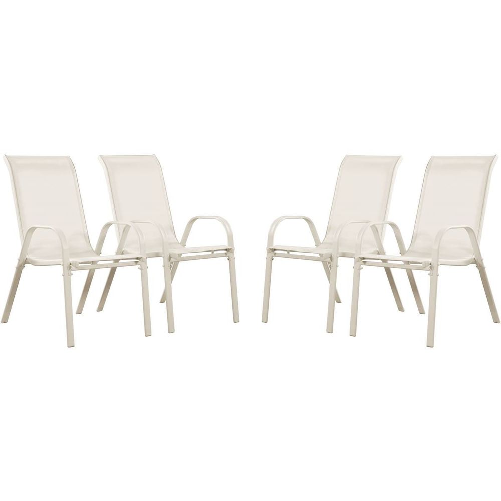 Fauteuil jardin Textilène Cordoba - Phoenix - Écru - Lot de 4