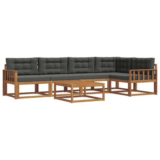 Ensemble de canapés d'extérieur 6 pcs naturel et anthracite