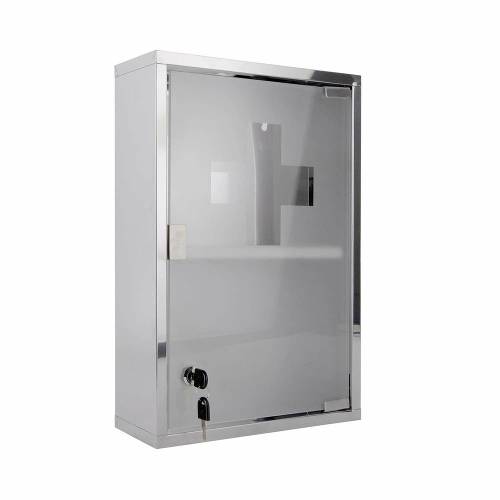 Armoire à pharmacie en acier chromé - gris