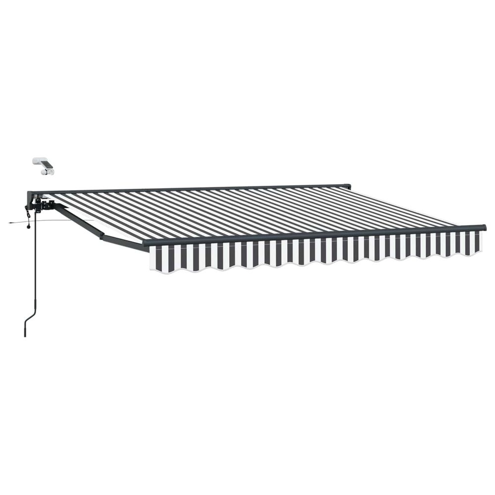 Auvent rétractable électrique anthracite et blanc 3,5 x 2 m