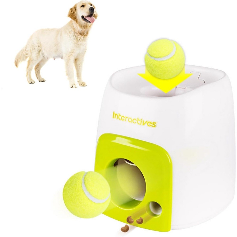 Lanceur de balles pour chien, alimentation automatique, balle adaptée, compact