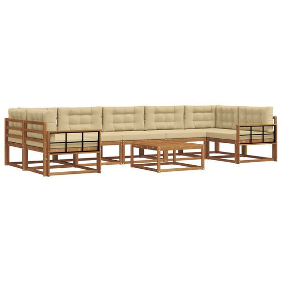 Ensemble de canapés d'extérieur 8 pcs naturel et beige