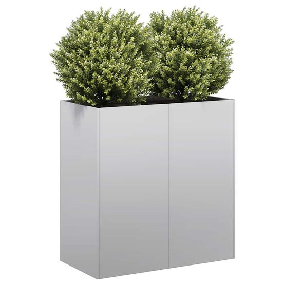 Jardinière mi-haute en acier galvanisé renforcé pour culture ergonomique balcon et terrasse argent 80x40x80cm