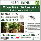 Solunéma - nématodes - mouches du terreau 25 millions nématode sf