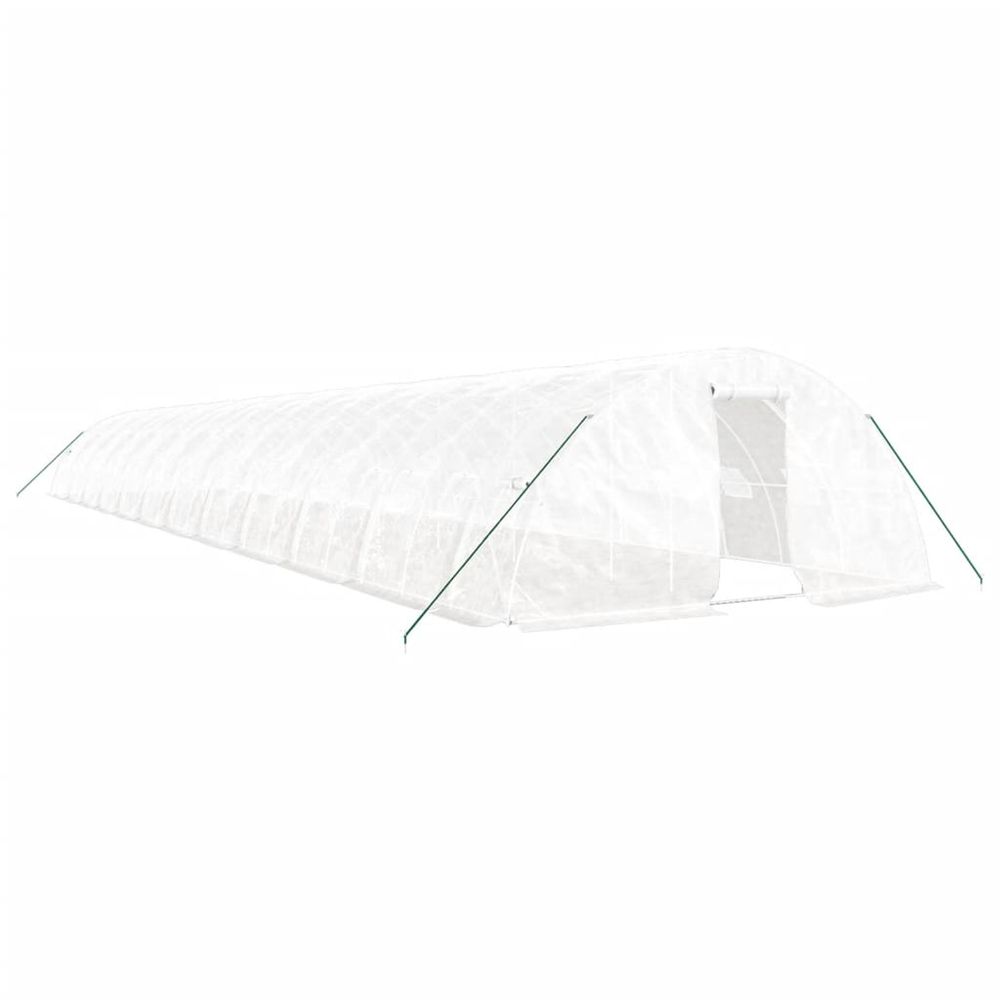 Serre avec cadre en acier blanc 120 m² 24x5x2,3 m