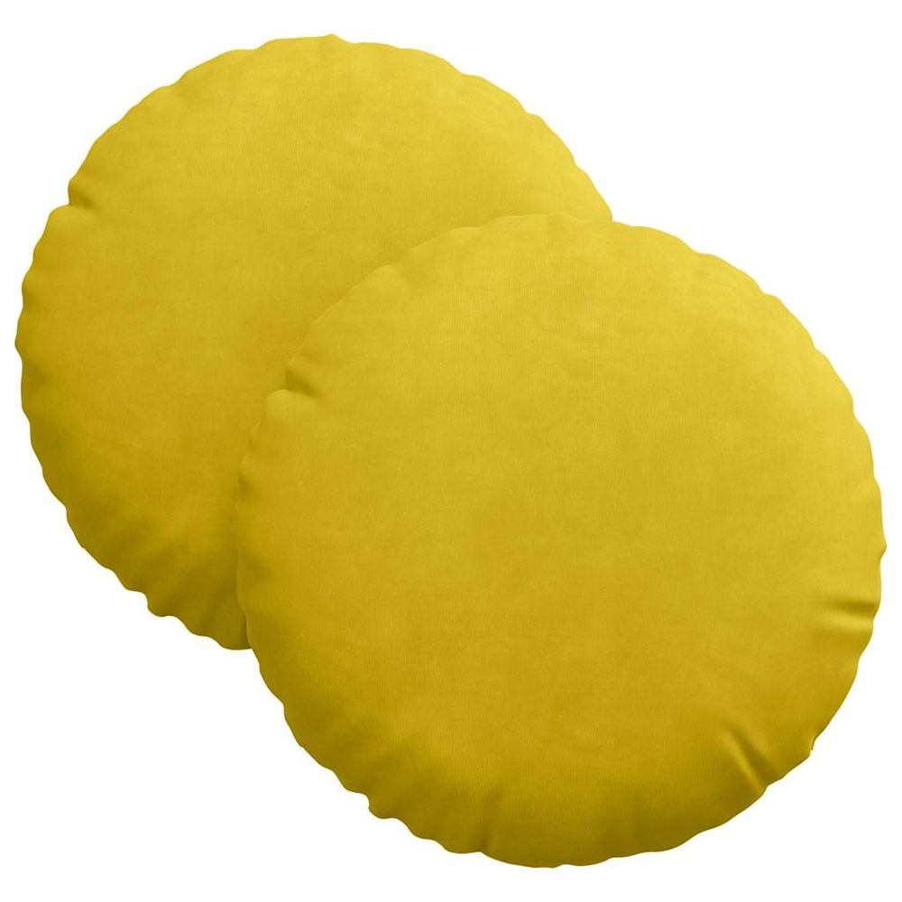 Coussins de siège 2 pc velours jaune ø30 x 13 cm
