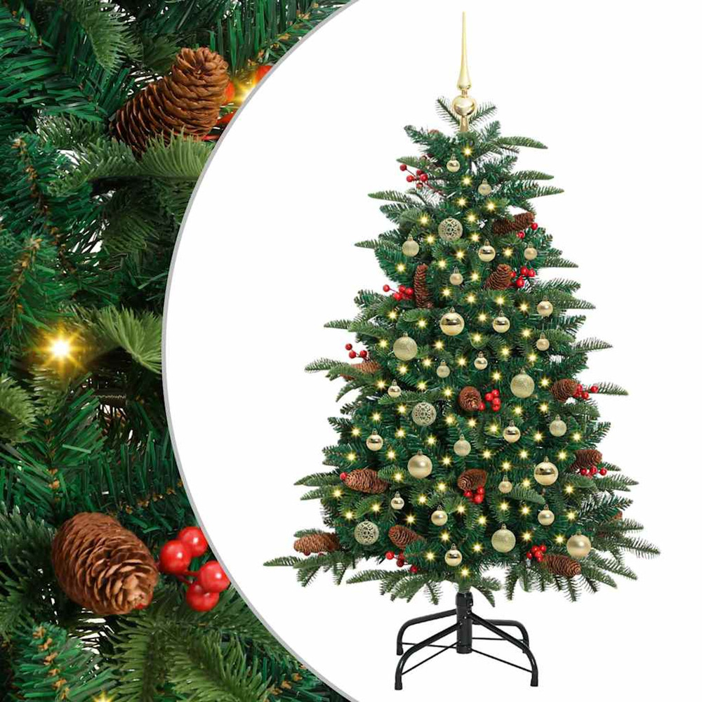 Sapin de noël artificiel vert 150 cm pvc, métal et plastique