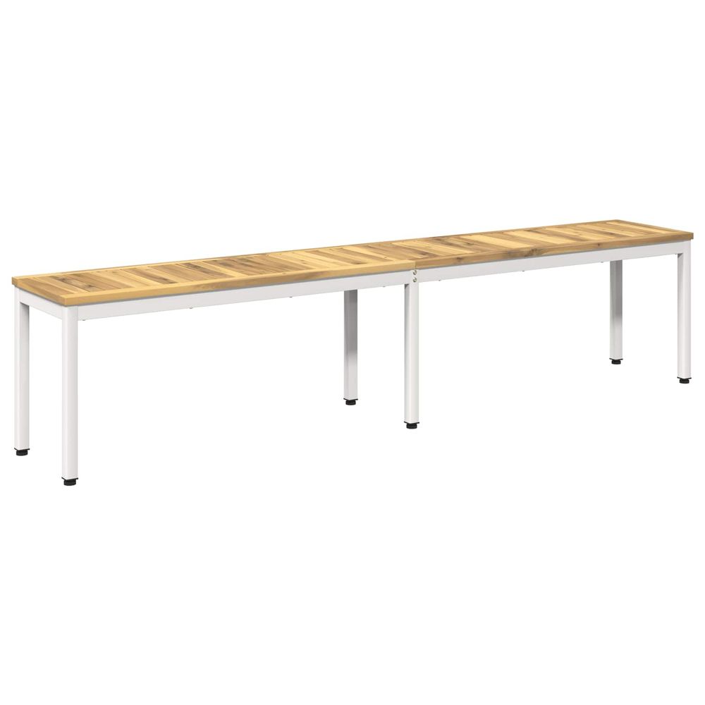 Banc de jardin 201 x 35 x 45 cm bois d'acacia massif blanc