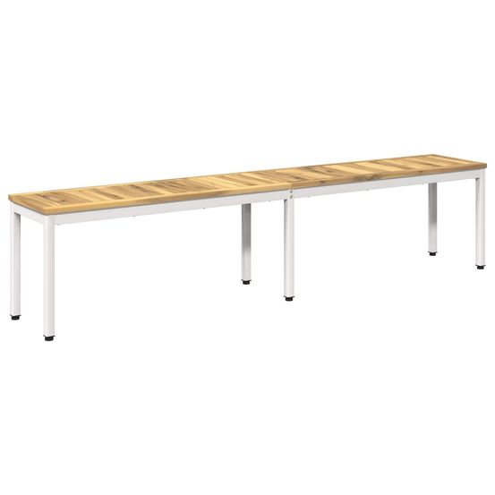 Banc de jardin 201 x 35 x 45 cm bois d'acacia massif blanc