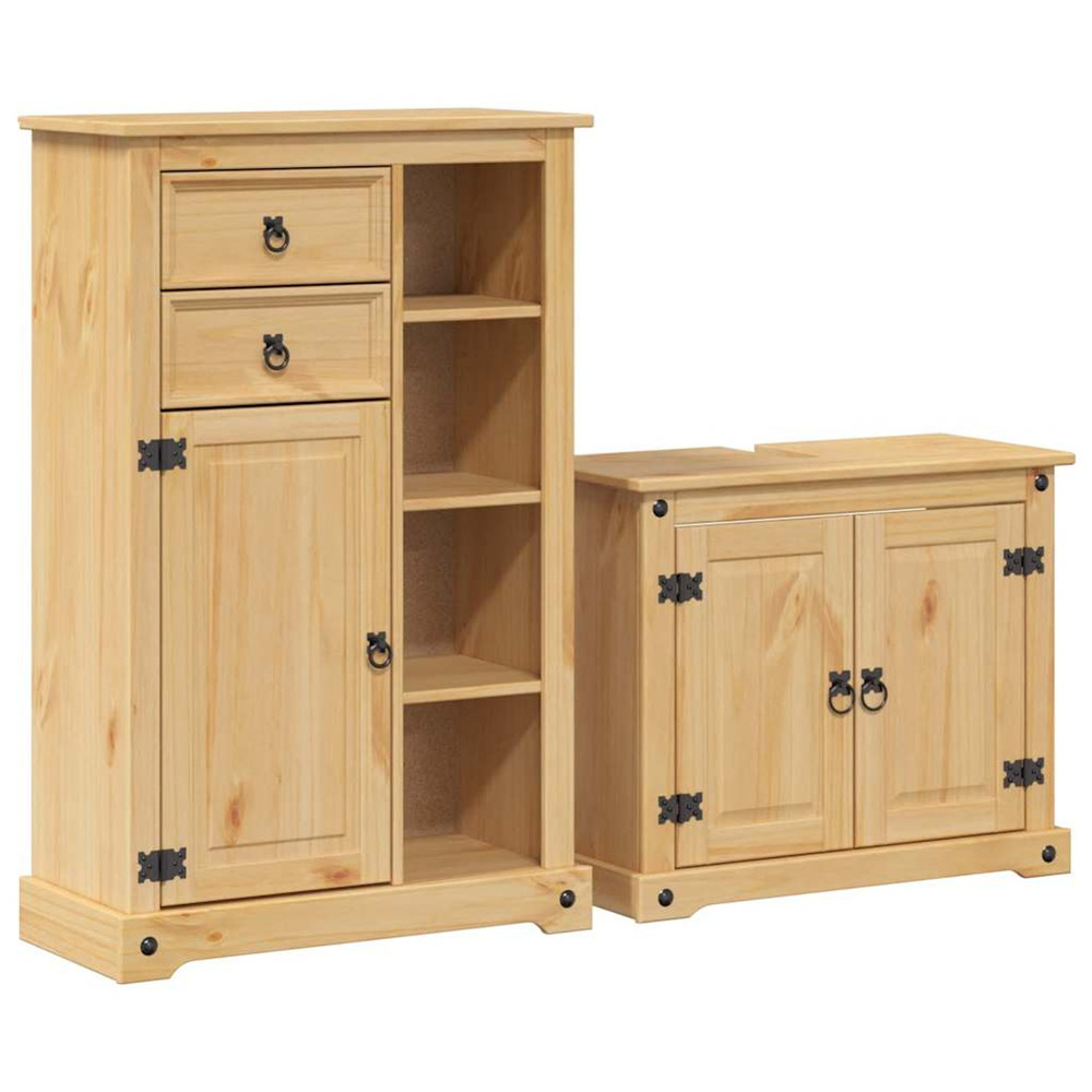 Ensemble de meubles salle de bain 2 pcs corona bois pin massif