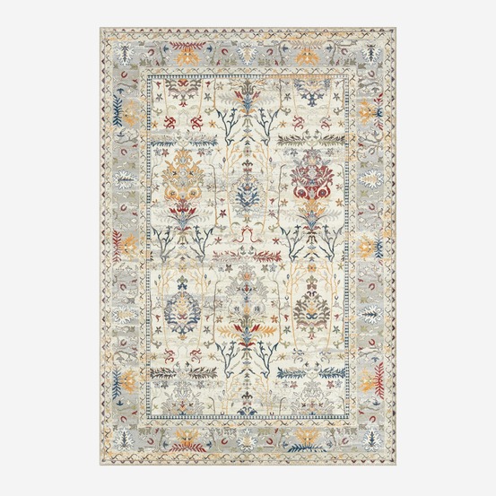 Tapis intérieur motif oriental / persan bleu, jaune, rouge, blanc - cavy