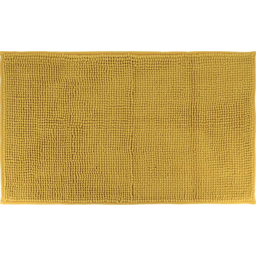 Tapis microfibre boules uni 45x75 cm - moutarde