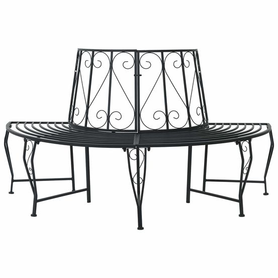 Banc d'arbre 4-nombre de places 160 x 80 x 89 cm acier noir