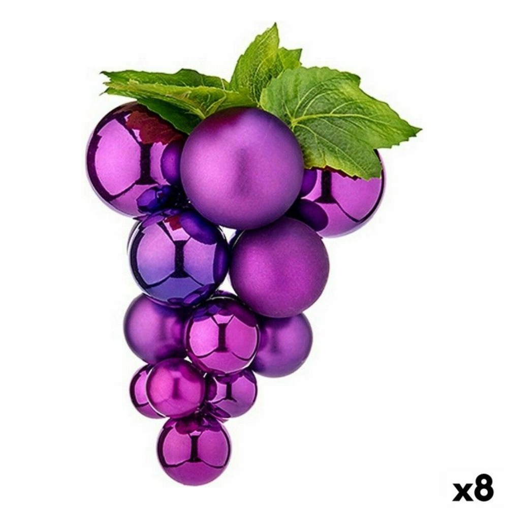 Boule de noël raisins grand violet plastique 22 x 33 x 22 cm (8 unités)