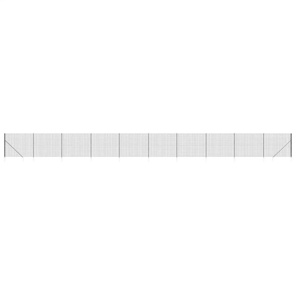Clôture en treillis métallique et ancrage anthracite 2x25 m