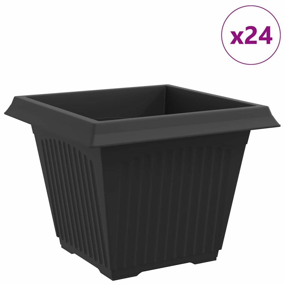 Pot de fleurs carré 24 pc noir 43 x 43 x 33,5 cm plastique