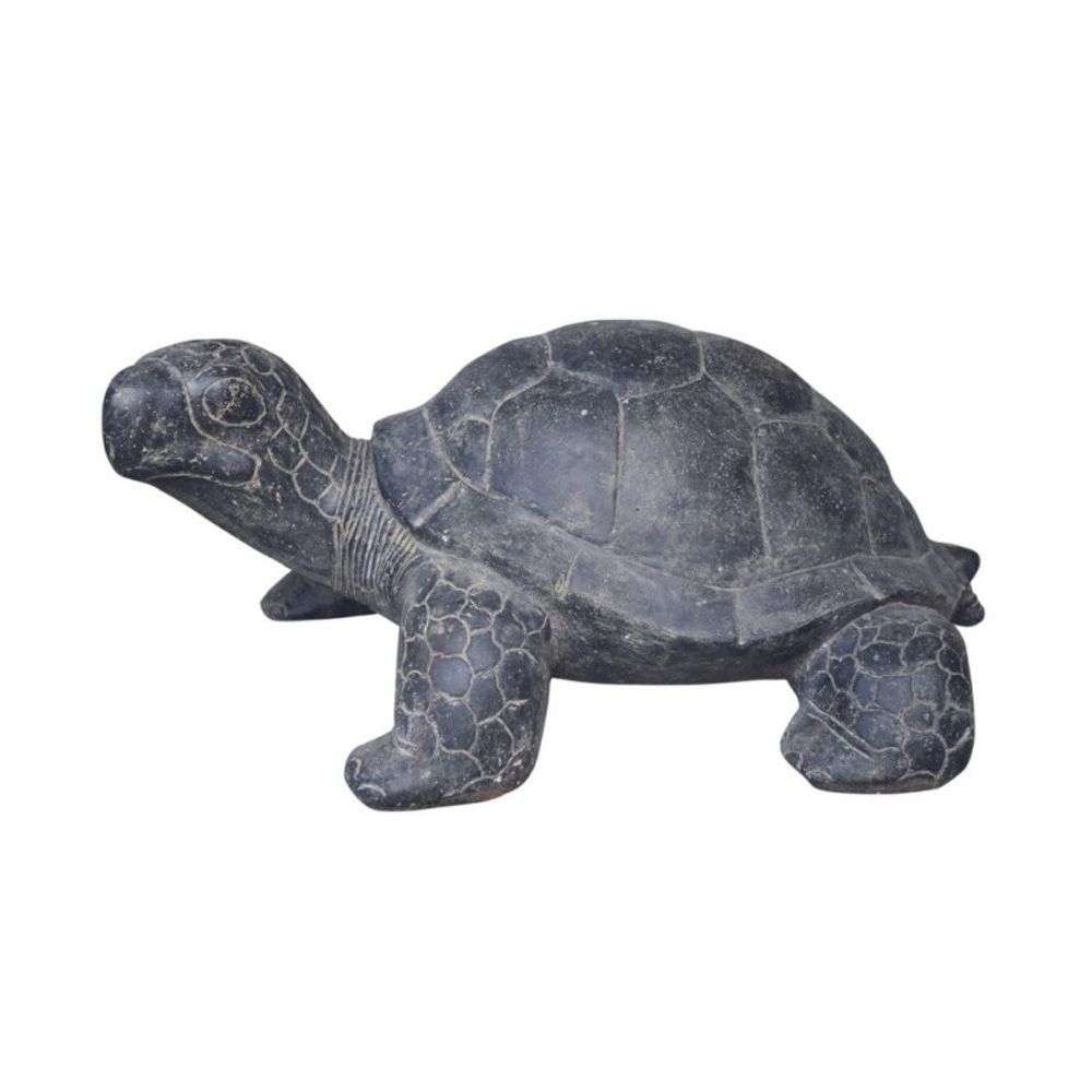 Statue jardin tortue l. 62 cm - gris anthracite 25 cm