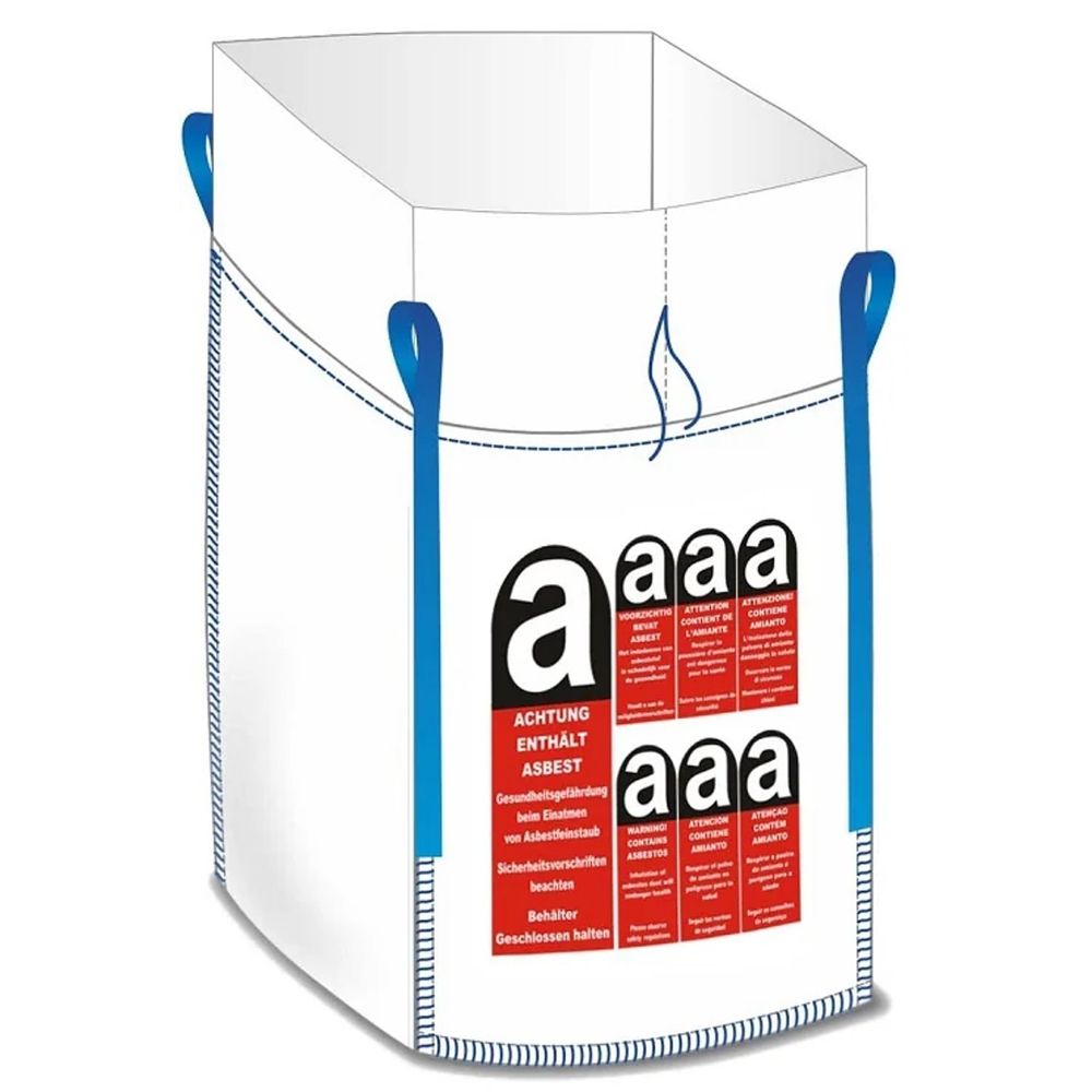 Big bag pour amiante avec jupe, capacité de charge 1000 kg, 90 x 90 x 110 cm #1 10 pièces